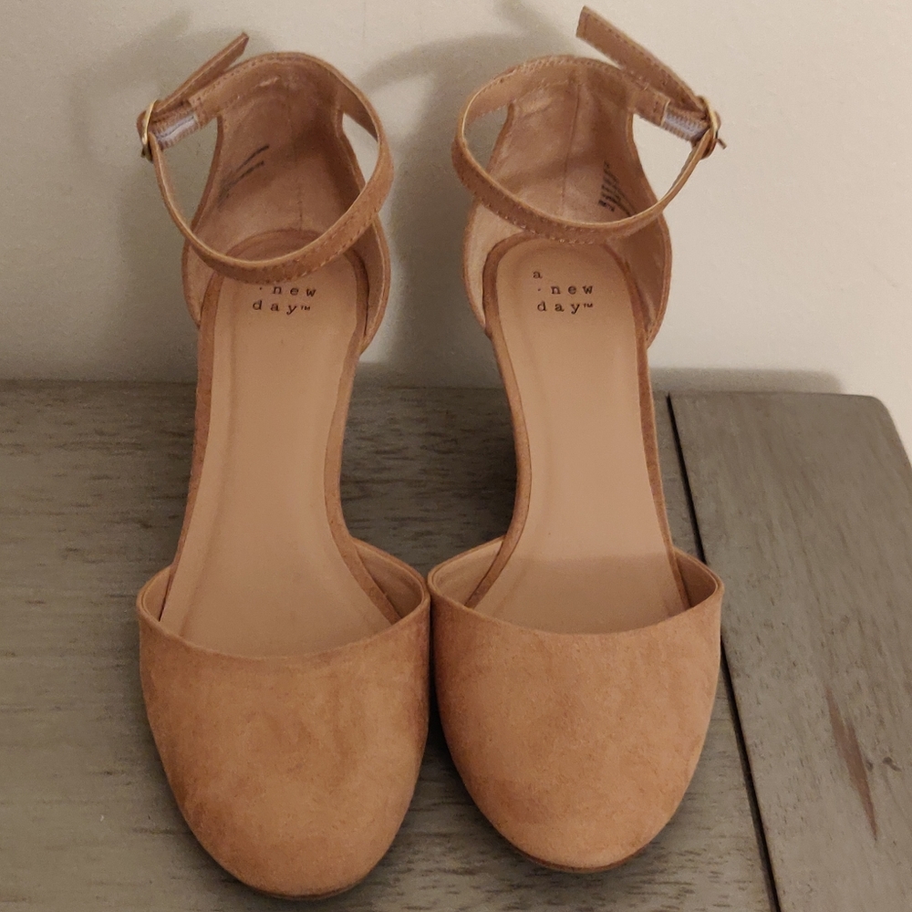 Tan Suede Wedges